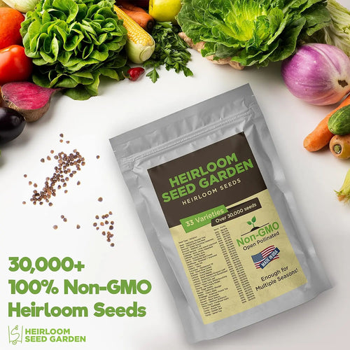 33-Pack Heirloom Vegetable Seed Bank