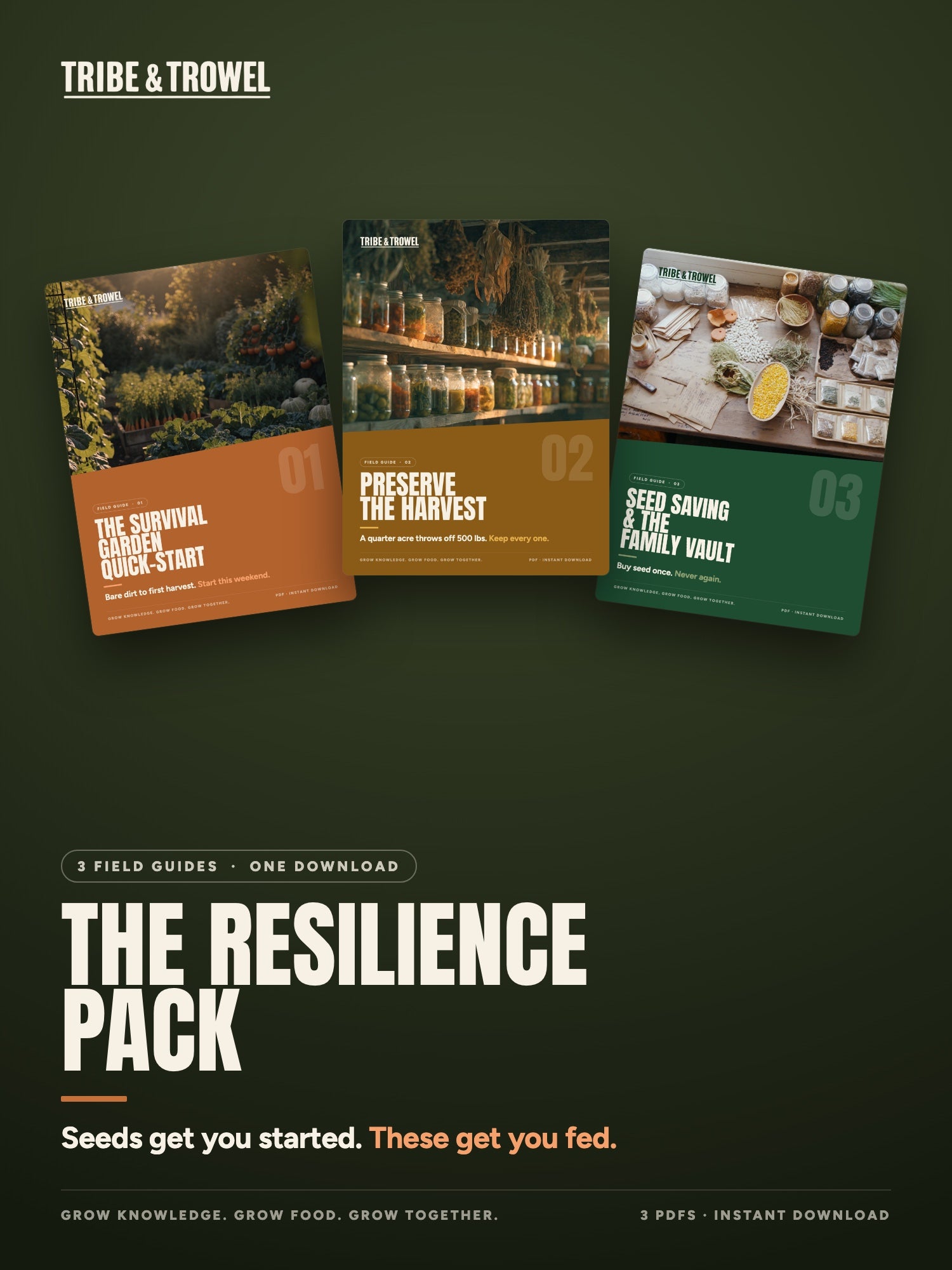 The Resilience Pack — three Tribe & Trowel field guides